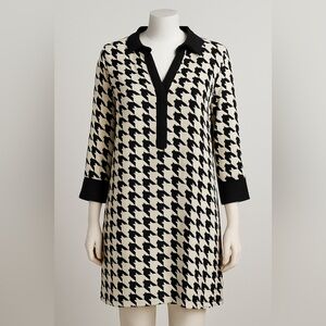 HOBBS London Houndstooth Tunic Dress – Size UK 16 / US 12